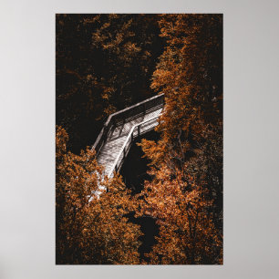 Affiche Forêt d'automne avec chemin en bois