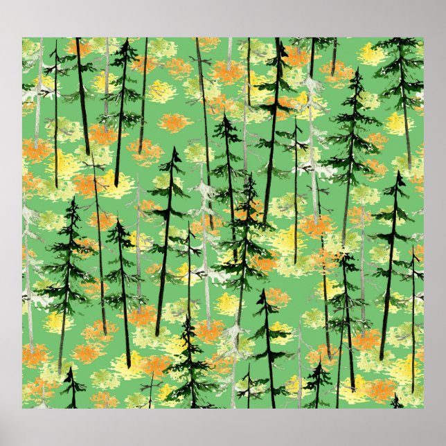 Affiche Forêt d'automne : Beauté naturelle incomparable (Devant)