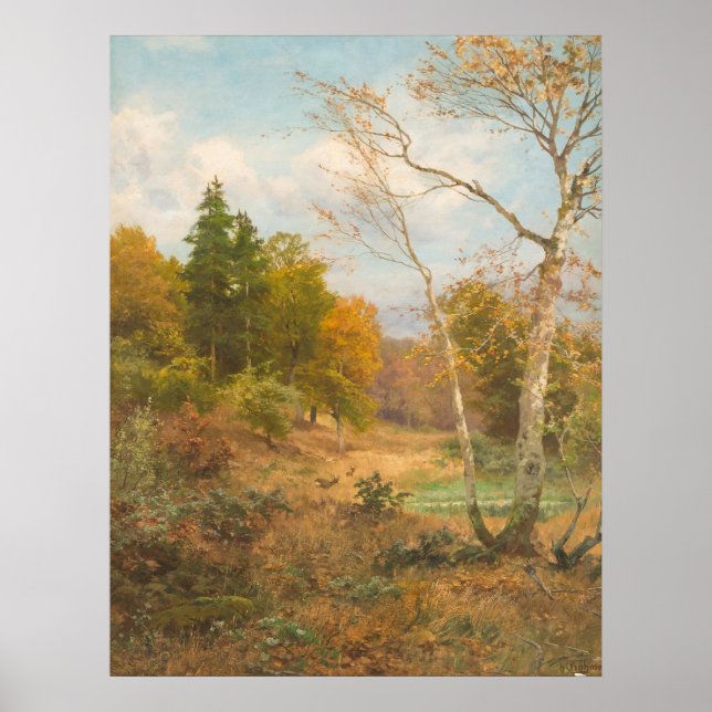 Affiche Forêt d'automne – Heinrich Böhmer (Devant)