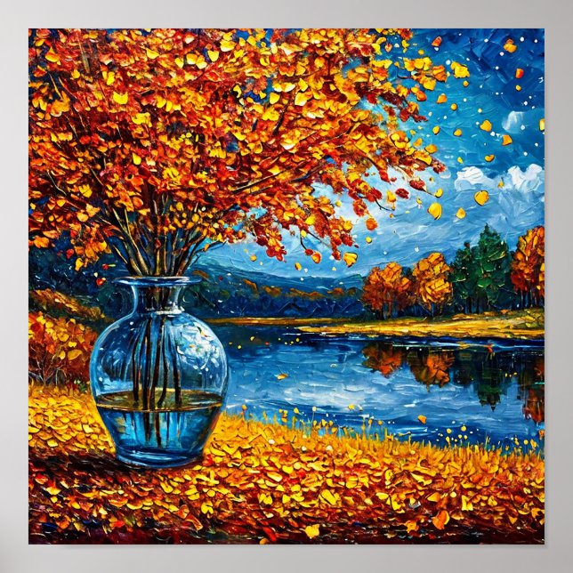 Affiche Forêt d'automne Paysage d'automne confortable Art  (Devant)