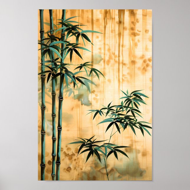 Affiche Forêt de bambou botanique zen (Devant)