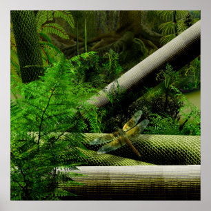 Affiche forêt de carbonifère