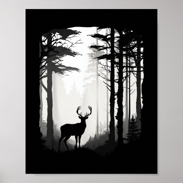 Affiche Forêt de cerfs faune (Devant)