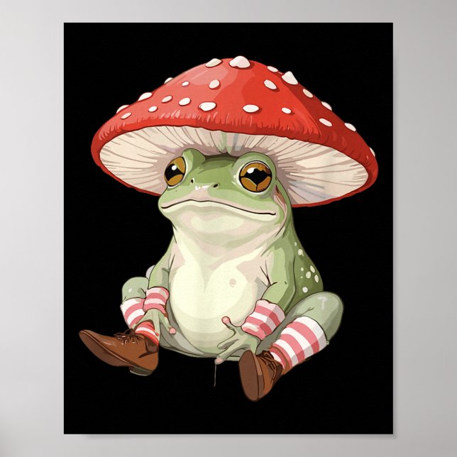 Affiche Forêt de champignons de grenouille Nature esthétiq (Devant)