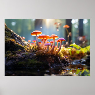 Affiche Forêt de champignons Nature Serene Tranquille