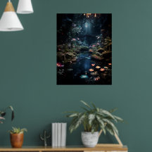 Forêt de crépuscule enchevêtrée de l'étang à fleur