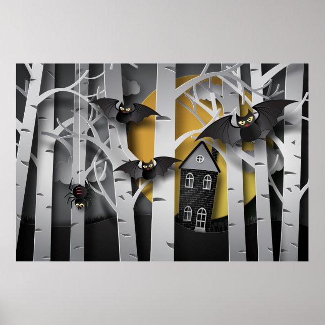 Affiche Forêt de Cypress et chauves-souris (Devant)