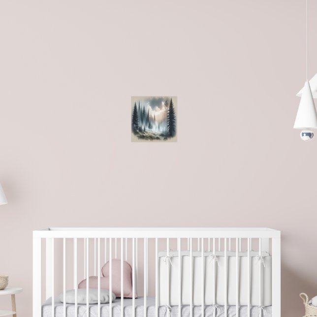 Affiche Forêt de Foggy Peinture paysagère (Pépinière 2)