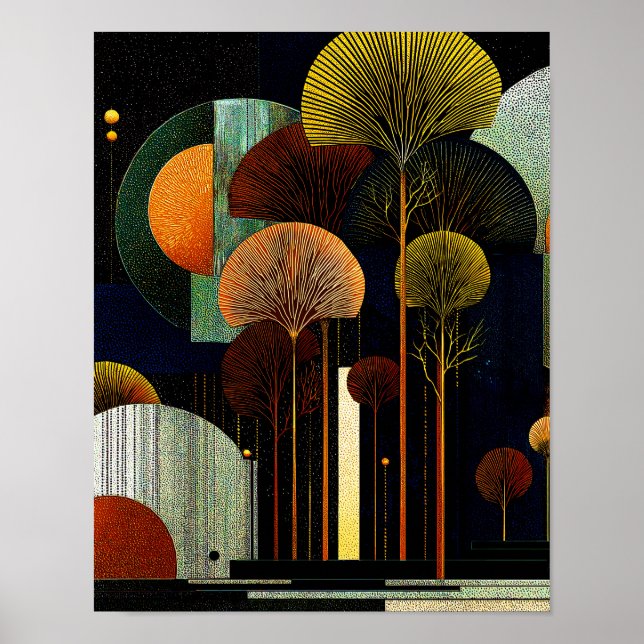 Affiche Forêt de minuit  #11 - 4x5 Téléchargement numériqu (Devant)