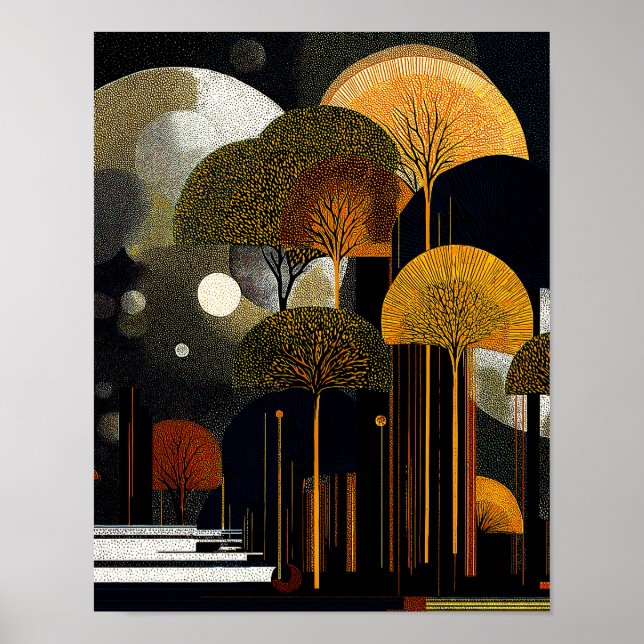 Affiche Forêt de minuit #4 - 4x5 Téléchargement numérique (Devant)
