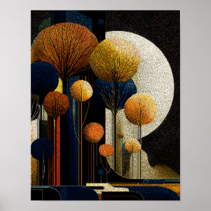 Affiche Forêt de minuit #5 - 4x5 Téléchargement numérique