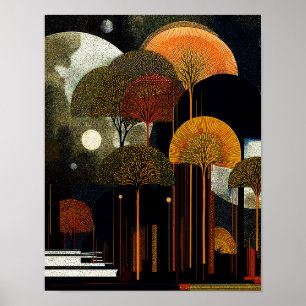 Affiche Forêt de minuit #8 - 4x5 Téléchargement numérique