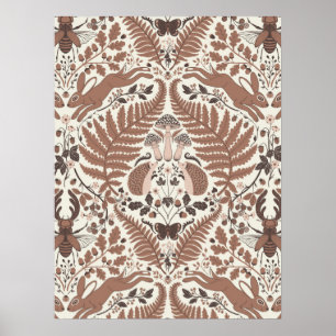 Affiche Forêt de mousse au moka/Animaux et plantes de la f