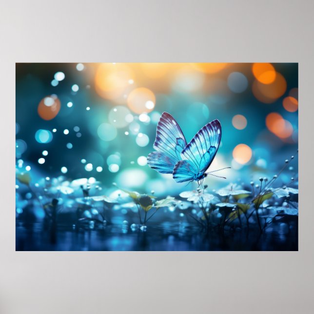 Affiche Forêt de Papillon Nature Serene Tranquille (Devant)