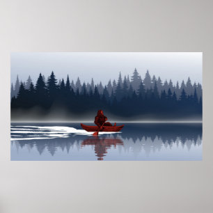 Affiche Forêt de pins sauvages du lac Bigfoot