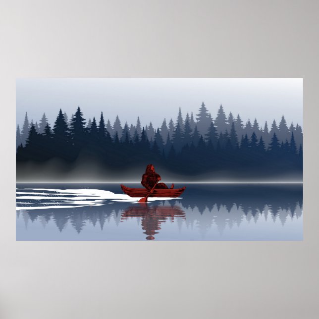 Affiche Forêt de pins sauvages du lac Bigfoot (Devant)