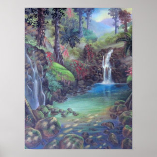 Affiche Forêt de pluie Paysage Cascades de la rivière Art