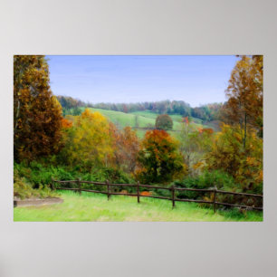 Affiche Forêt de recouvrement - peinture d'automne