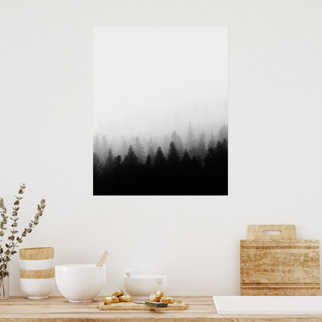 Affiche Forêt d'épicéas dans le brouillard (Cuisine)