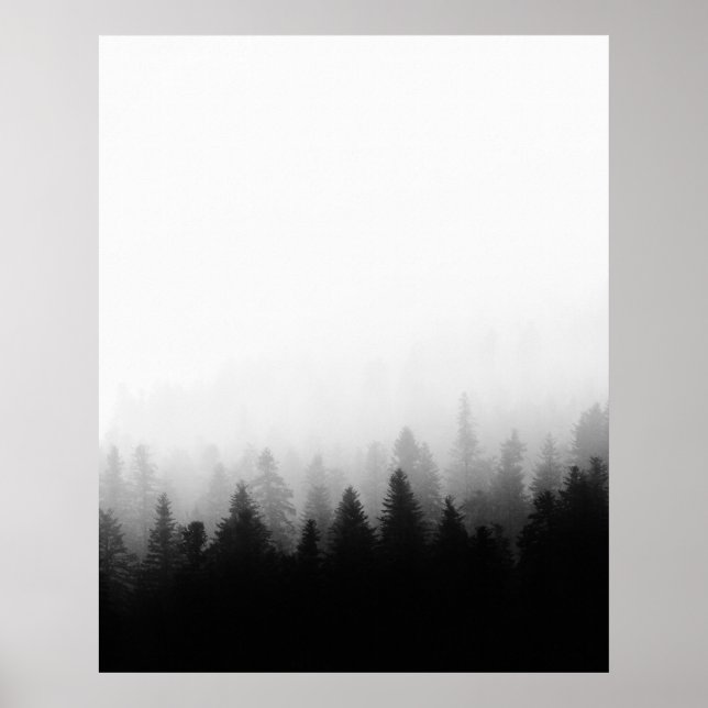 Affiche Forêt d'épinette dans le brouillard (Devant)