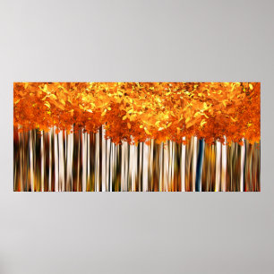 Affiche Forêt d'érable d'automne moderne bois d'automne
