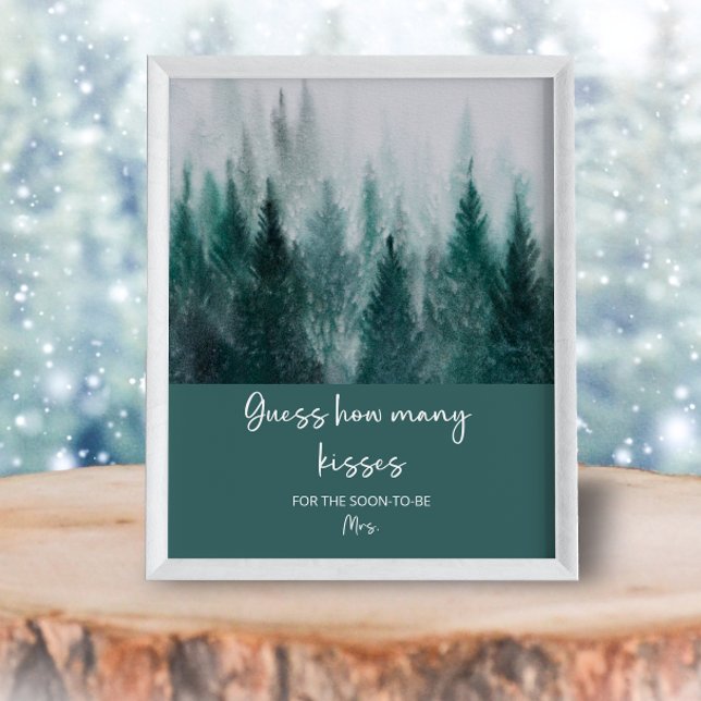 Affiche Forêt devinez combien de baisers jeu de nage (Créateur téléchargé)