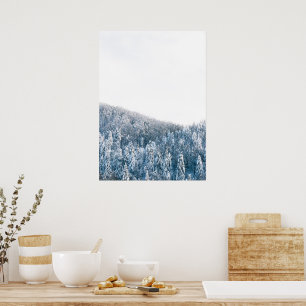 Affiche Forêt d'hiver d'épinette couverte de neige