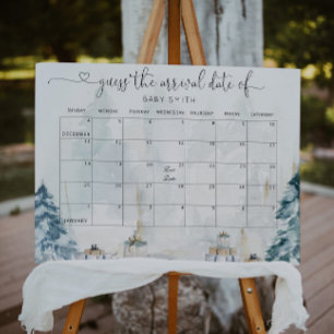 Affiche Forêt d'hiver neutre pour les sexes Devinez la dat