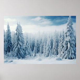 Affiche Forêt d'hiver Paysage serein Surreal