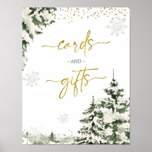 Affiche Forêt d'Onederland d'hiver Cartes et cadeaux d'ann