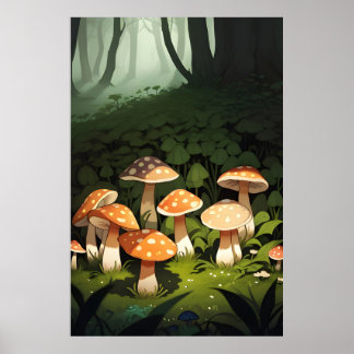 Affiche Forêt et champignons