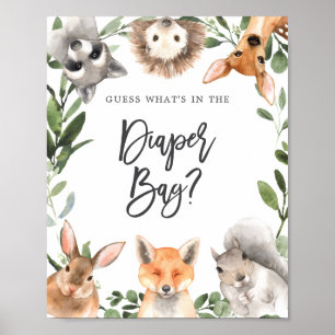 Affiche Forêt forestière Devinez ce qu'il y a dans le sac