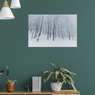 Affiche Forêt gelée enneigée en hiver