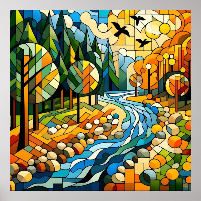 Affiche Forêt géométrique (Devant)