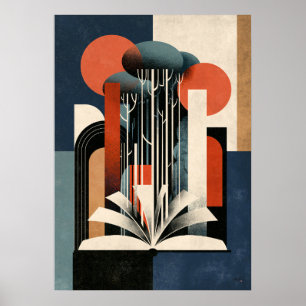 Affiche Forêt géométrique de lecture constructiviste Amour