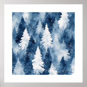 Affiche Forêt hivernale de Silent Pines