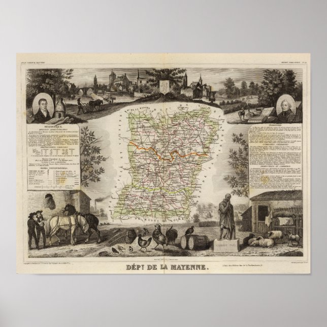 Affiche Forêt, limites des districts (Devant)