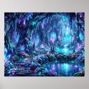 Affiche Forêt lumineuse avec lac