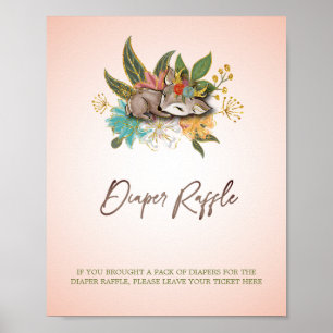 Affiche Forêt mignonne Bois Oh Baby Deer Animaux Jeux