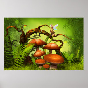 Affiche Forêt mondiale de l'Imaginaire, grands champignons