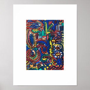 Affiche Forêt Mystique - Art Abstrait Peint à la Main