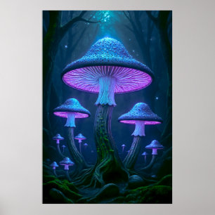 Affiche Forêt Mystique Éthérée Nature Bioluminescente