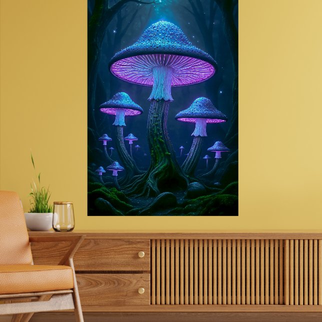 Affiche Forêt Mystique Éthérée Nature Bioluminescente (Salon 2)