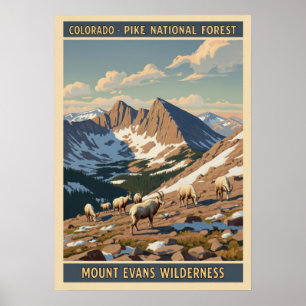 Affiche Forêt nationale de Pike - Wilderness de Mount Evan