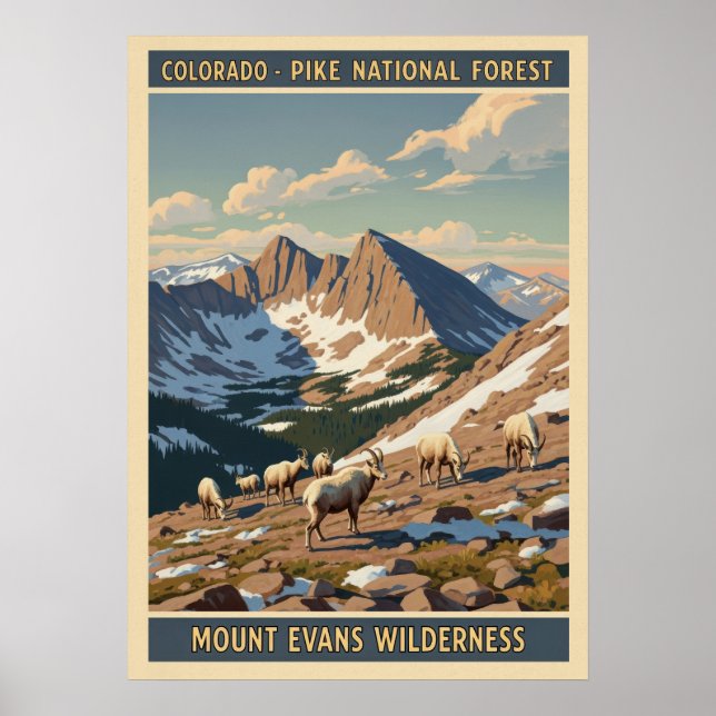 Affiche Forêt nationale de Pike - Wilderness de Mount Evan (Devant)