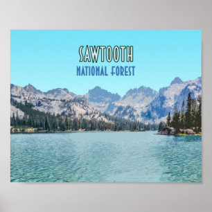 Affiche Forêt nationale de Sawtooth Idaho