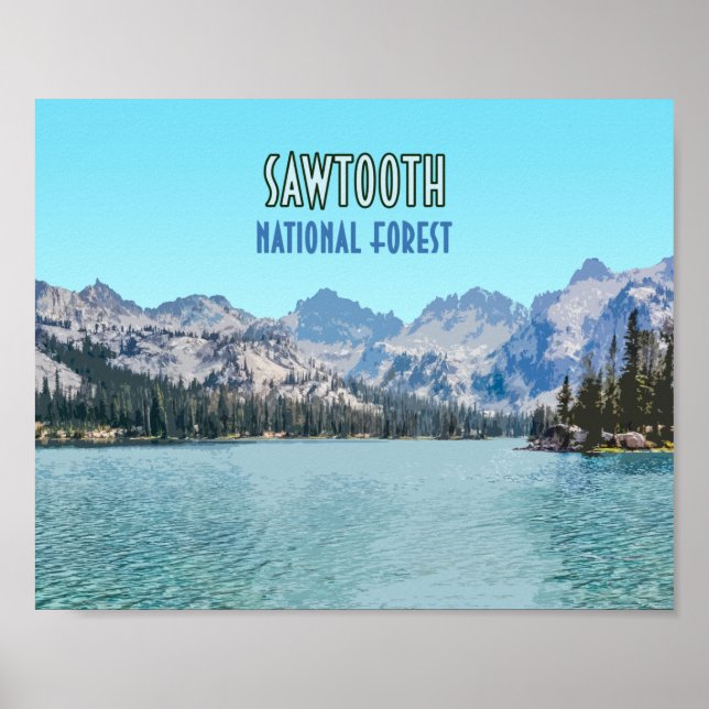 Affiche Forêt nationale de Sawtooth Idaho (Devant)