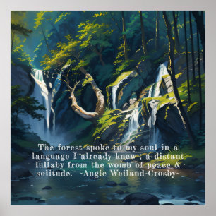 Affiche Forêt naturelle YOGA Texte caché Reiki Citations p