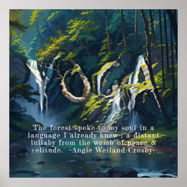 Affiche Forêt naturelle YOGA Texte caché Reiki Citations p (Devant)