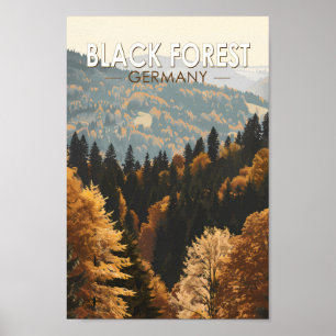 Affiche Forêt Noire Allemagne Voyage Art Vintage